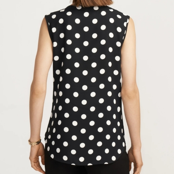 Anne Klein Polka Dot U-Neck Blouse - Picture 2 of 11